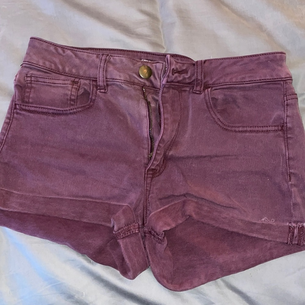 American Eagle Jean Shorts, Burgundy